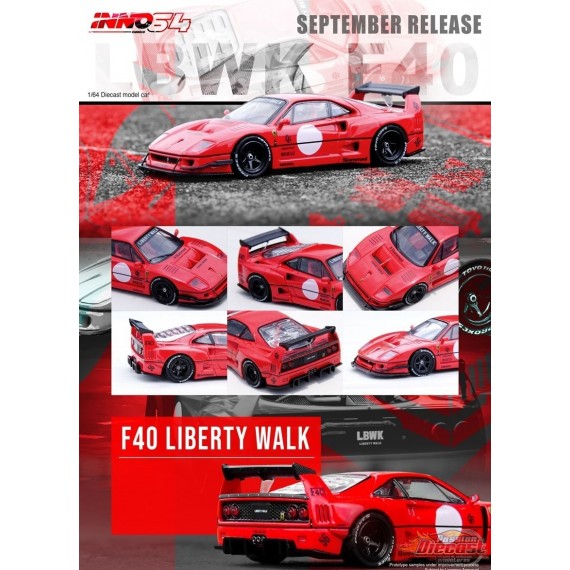 LB WORKS F40 Red INNO 64 1 64 IN64 F40LBWK RED Passion Diecast