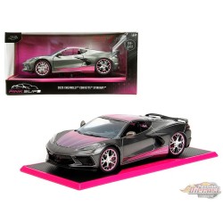 2020 Chevrolet Corvette Stingray - Grey Metallic - Pink Slips - Jada - 1/24 - 34848 - Passion Diecast 