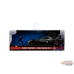 Marvel Avengers Black Panther & 1995 Mazda RX-7 - Black - Hollywood Rides - Jada 1/32 - 33078 -  Passion Diecast