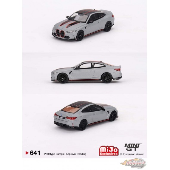 BMW M4 CSL (G82) Frozen Brooklyn Grey Metallic - Mini GT - 1:64 - MGT00641  Passion Diecast