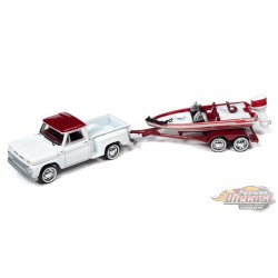 1965 Chevrolet Stepside Pickup avec Bass Boat - Hulls and Haulers - Johnny Lightning 1:64 - JLBT019 A