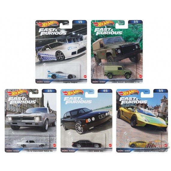 Hot Wheels - Car Culture - 1:64 - Fast & Furious Premium 2023 D - Assortment - Set Of 5 Cars - HNW46-956D