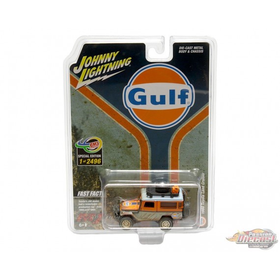 1980 Toyota Land Cruiser Gulf Muddy - EMS Exclusive Special Edition - Johnny Lightning 1/64 - JLCP7444
