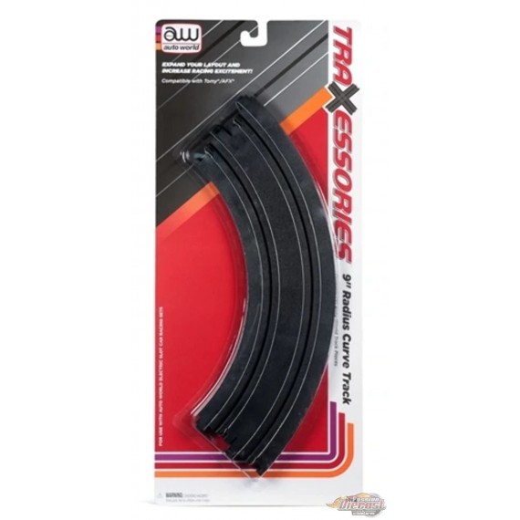 Slot Car 9" TRAXESSORIES RADIUS 1/4 CURVE  | 00173| AUTO WORLD