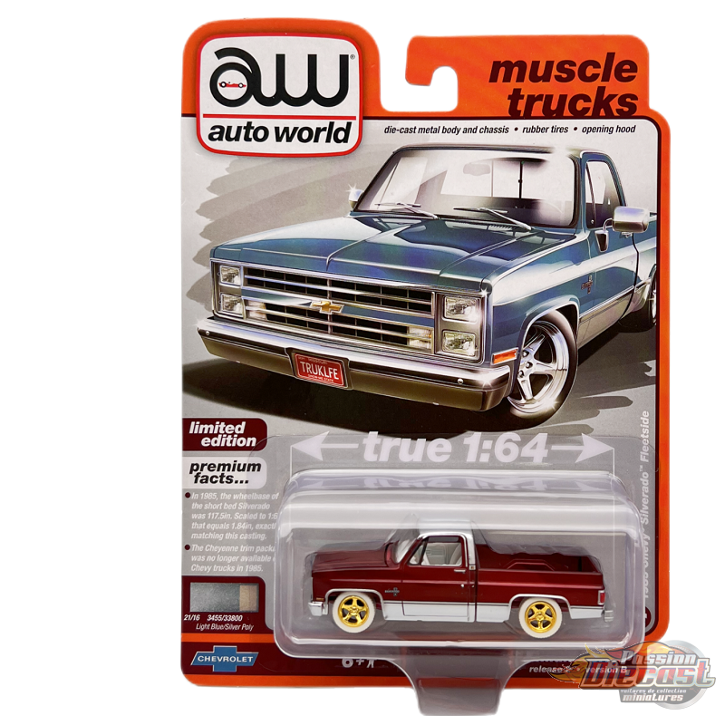 CHASE CAR 1985 Chevy Silverado Pickup Tk in Light Blue Poly with 