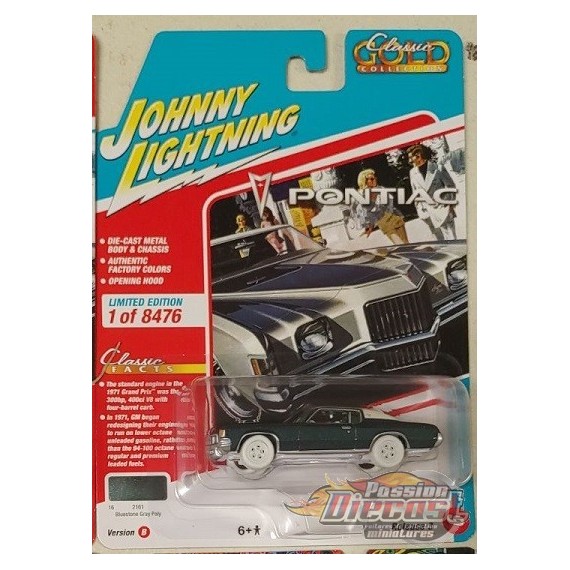 CHASE CAR 1971 Pontiac Grand Prix en Bluestone Grey Metallic - Johnny Lightning 1/64 - JLSP283 BGR Passion Diecast