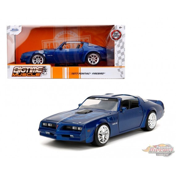 1977 Pontiac Firebird - Blue - Bigtime Muscle - Jada - 1/24 - 34720 - Passion Diecast 