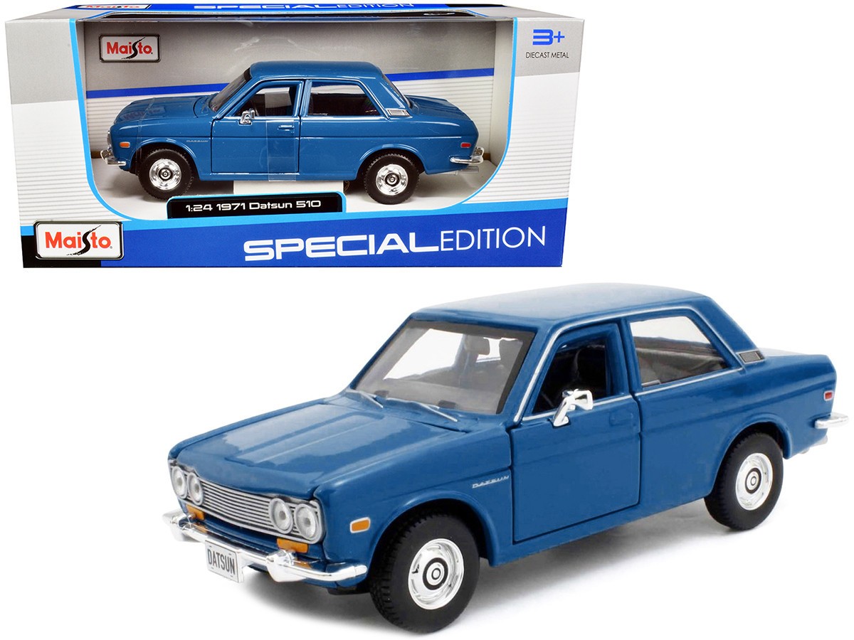 1971 Datsun 510 - Blue - Maisto 1/24 - 31518 BL - Passion Diecast