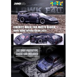 LBWK Ferrari F40 MATTE BLACK (HK Toycar Salon 2023) - INNO 64 - 1/64 - IN64-LBWKF40-HKTS23