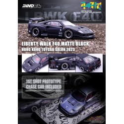 LBWK Ferrari F40 MATTE NOIR (Hong Kong Toycar Salon 2023) - INNO 64 - 1/64 - IN64-LBWKF40-HKTS23