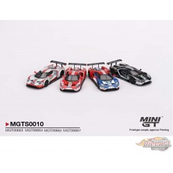 Ford GT LMGTE PRO 2019 24 Hrs of Le Mans Ford Chip Ganassi Team 4 Cars Set 3000 Set - Mini GT - 1:64 - MGTS0010