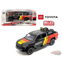 Toyota Tundra TRD tout-terrain 4×4 2023 - Noir avec bandes - Mijo Exclusive 1/24 - H08555R-MJS02 Passion Diecast