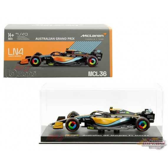 McLaren MCL36 No.4 Lando Norris - Australian Grand Prix McLaren Formula 1 Team - Bburago - 1/43 - 18-38064LN
