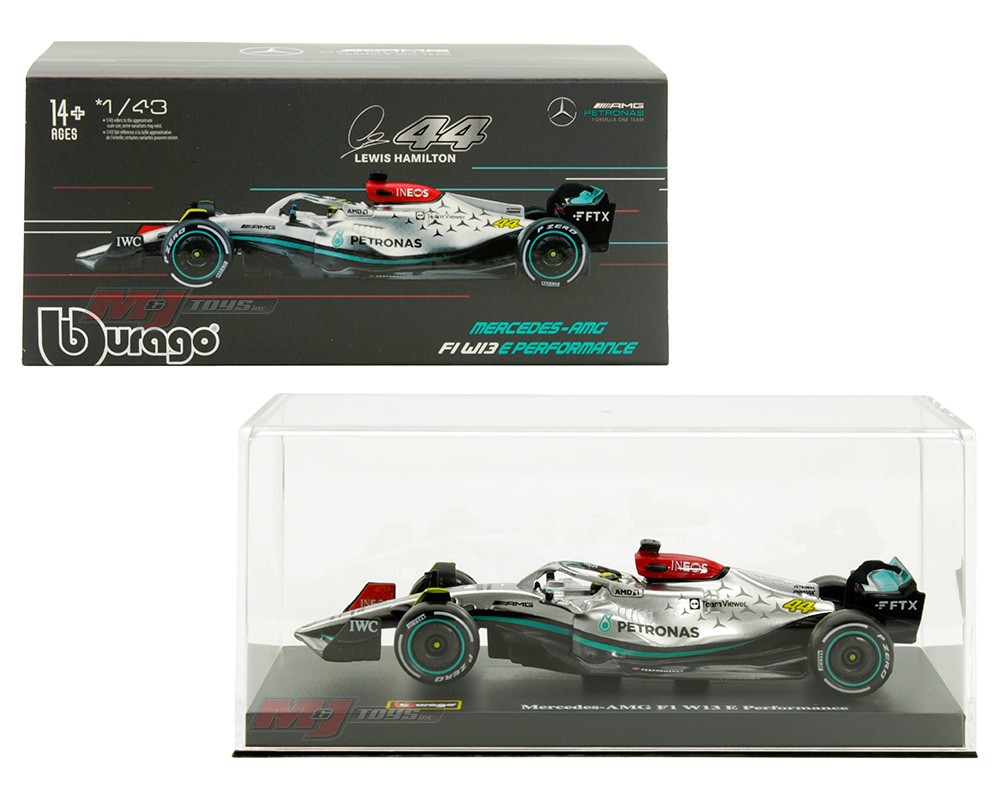  AMG F1 W13 E Performance #44 Lewis Hamilton F1 Formula One  World Championship (2022) 1/43 Diecast Model Car by Bburago 38065LH : Toys  & Games