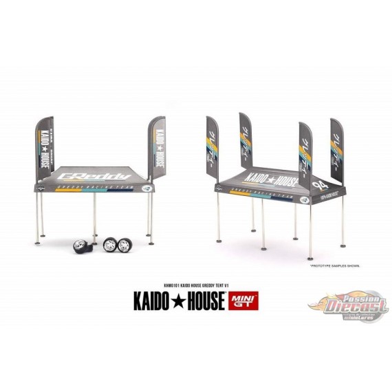 Paddock Service Tent Set - Kaido House GREDDY Tent V1 - Mini GT - 1:64 - KHMG101