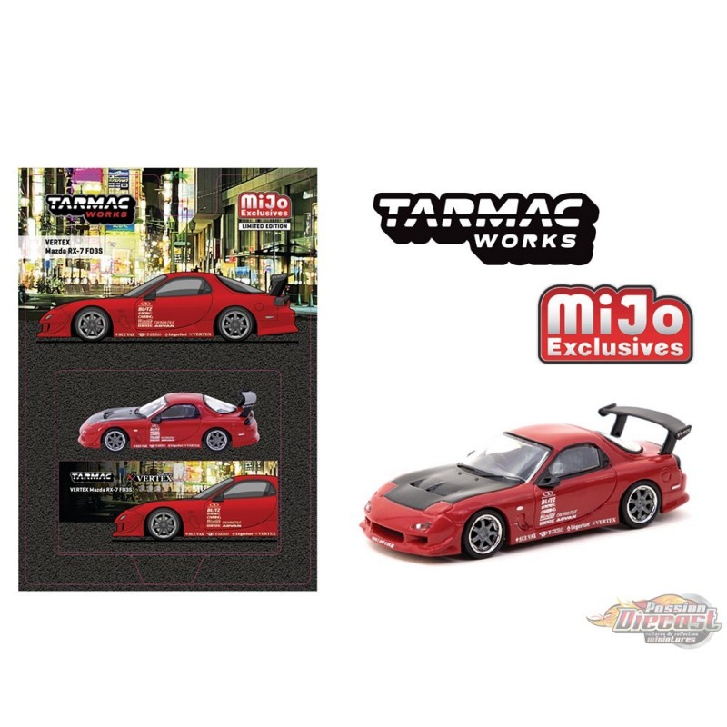 VERTEX Mazda RX-7 FD3S - Red - Tarmac Works - 1/64 - T64G-022-RE Passion  Diecast