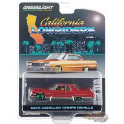 GreenMachine 1973 Cadillac Coupe deVille en marron personnalisé - California Lowriders Series 3 - 1/64 Greenlight - 63040 EGR