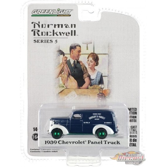 GreenMachine Grocery & Market - 1939 Chevrolet Panel Truck - Norman Rockwell Series 5 -1/64 Greenlight - 54080 AGR