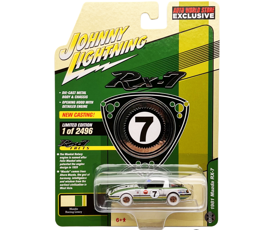CHASE CAR 1981 Mazda RX-7 Limited - Auto World Store Exclusive - Johnny  Lightning 1/64 - SCM099GR