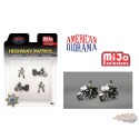 (Web Only) Motos de police de patrouille routière - Ensemble 4 pièces en métal - American Diorama 1/64 - AD-64529MJ