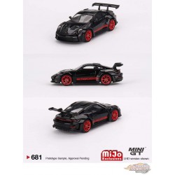 (Web Only) Porsche 911 (992) GT3 RS Noir Avec Rouge Pyro - Mini GT - 1:64 - MGT00681