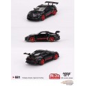 Porsche 911 (992) GT3 RS Black With Pyro Red - Mini GT - 1:64 - MGT00681