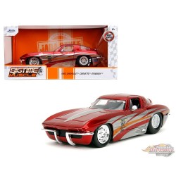 1963 Chevrolet Corvette Stingray - Red - Bigtime Muscle - Jada - 1/24 - 35023 - Passion Diecast 