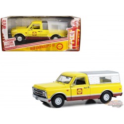 Shell Oil - 1968 Chevrolet C-10 Pickup with Camper Shell - Running on Empty Series 6 - 1/24 Greenlight - 85072 - Passion Diecast