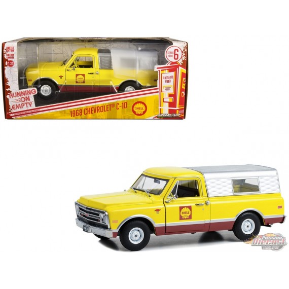 Shell Oil - 1968 Chevrolet C-10 Pickup avec Camper Shell - Running on Empty Series 6 - 1/24 Greenlight - 85072 - Passion Diecast