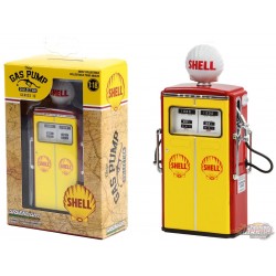 1954 Tokheim 350 Twin Gas Pump "Shell Oil" Jaune et Rouge " - Vintage Gas Pump Collection Series 12 - Greenlight 1/18 - 14120 C