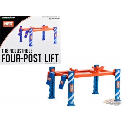 NOS Nitrous Oxide Systems - Four-Post Lift - Greenlight - 1/18 - 13672 - Passion Diecast 