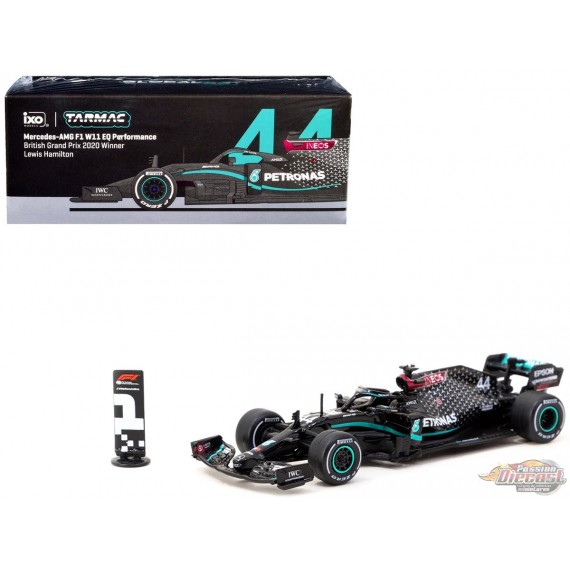 Mercedes-AMG F1 W11 EQ Performance British Grand Prix 2020 Winner Lewis Hamilton - Tarmac - 1/64 - T64G-F036-LH4 Passion Diecast