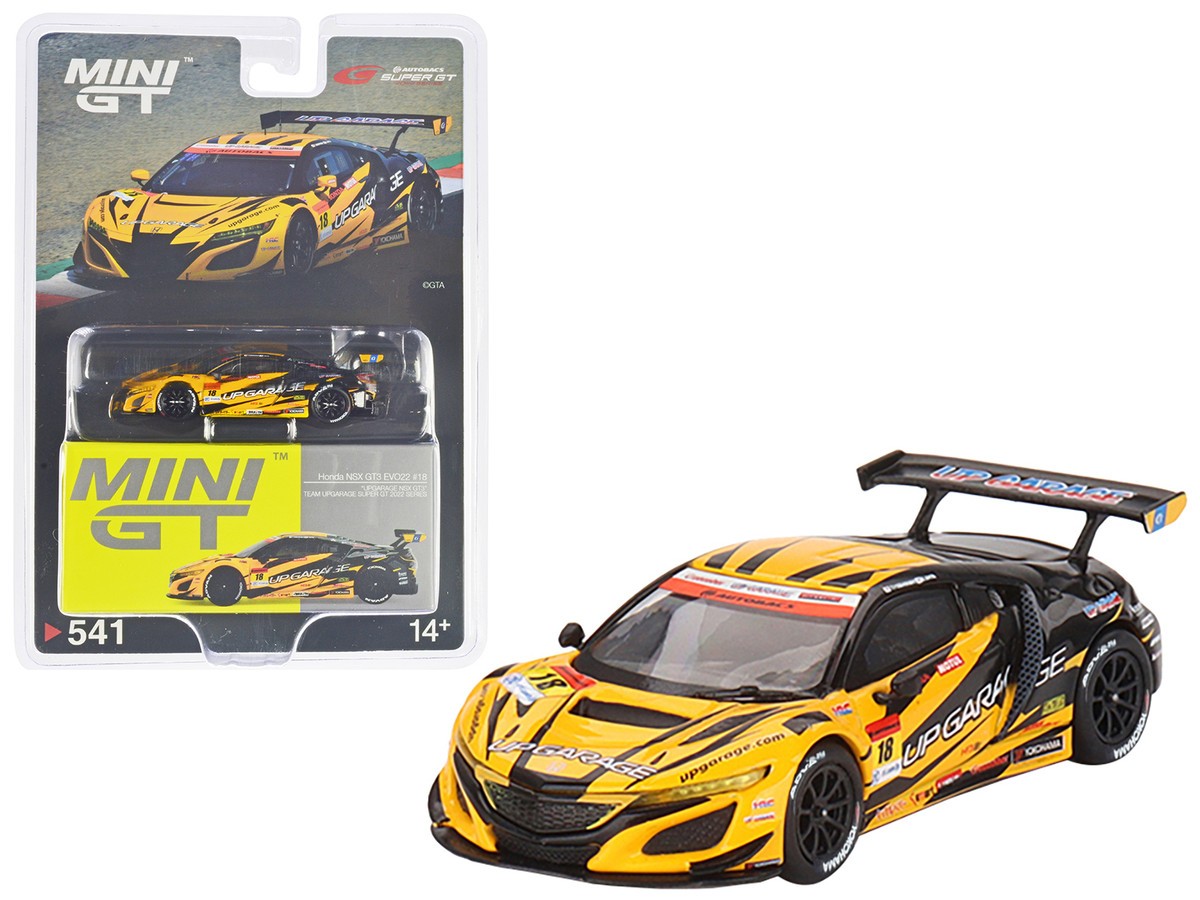 Honda NSX GT3 EVO22 No.18 TEAM UPGARAGE 2022 Super GT Series- Yellow -  Japan Exclusive - Mini GT - 1:64 - MGT00541