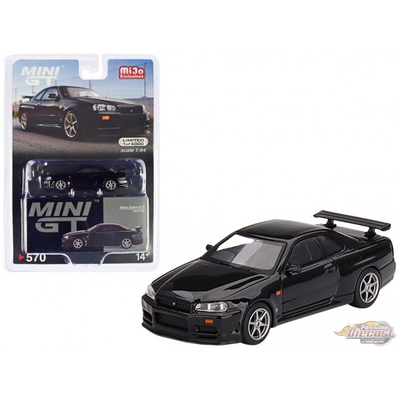 Nissan Skyline GT-R (R34) V-Spec Noir Perle - Mini GT - 1:64 - MGT00570 Passion Diecast