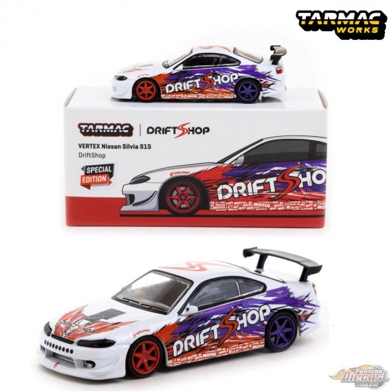 VERTEX Nissan Silvia S15 DriftShop European Drift Championship - Tarmac Works - 1/64 - T64G-023-DRIFT