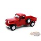 1947 Jeep Willys Pickup - Red - Welly 1/24 - 24116W RD - Passion Diecast