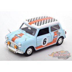 1961-1967 Morris Mini Cooper avec livrée GULF - Motormax 1/18 - 79743 BL - Passion Diecast 