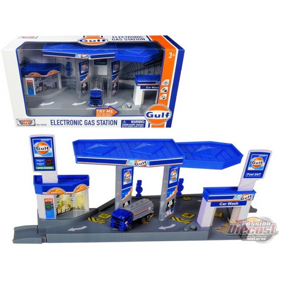 Station-service GULF avec son et lumière  - Motormax 1/64 - 51377 - Passion Diecast