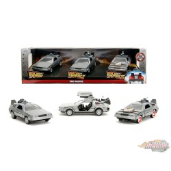 Back To The Future Time Machine 3-Pack - Hollywood Rides - Jada 1/32 - 33399 -  Passion Diecast