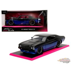 1971 Chevrolet Chevelle SS 2 Tone BlackBlue - Pink Slips - Jada - 1/24 - 35062 - Passion Diecast 
