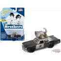 Blues Brothers with Roof Speaker - 1974 Dodge Monaco in Black and White - Johnny Lightning - 1/64 - JLSP346