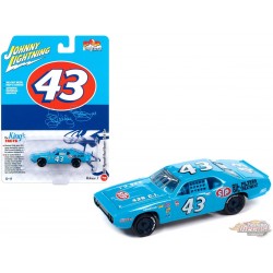 Richard Petty - 1972 Plymouth Road Runner Stock Car en petit bleu - Johnny Lightning - 1/64 - JLSP347
