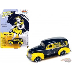 Morton Salt - 1940 Ford Sedan Livraison en bleu foncé et jaune - Johnny Lightning - 1/64 - JLSP349