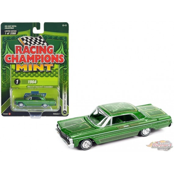 1964 Chevrolet Impala Lowrider en vert métallique - Racing Champions - 1/64 - RC016 D Passion Diecast