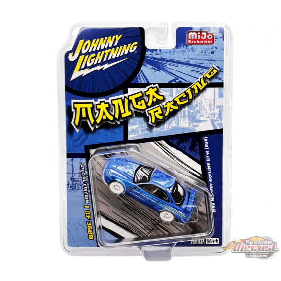 (CHASE) 1999 Nissan GT-R R34 Manga Racing - Bleu - Mijo Exclusives Limited 3,600 Pieces - Johnny Lightning - 1/64 - JLCP7455GR