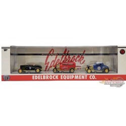 (CHASE) Edelbrock Equipment Co. Ensemble de 3 voitures Ford  Auto-Haulers Release HS02 - M2 Machine - 1:64 - 36000-HS02GR