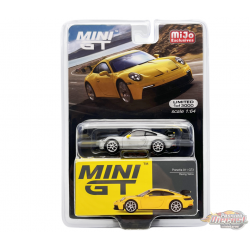 (CHASE) Porsche 911 (992) GT3 Racing Jaune - Mini GT - 1:64 - MGT00565GR Passion Diecast