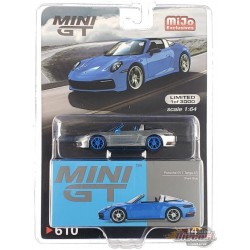 (CHASE) Porsche 911 Targa 4S Bleu Requin - Mini GT - 1:64 - MGT00610GR Passion Diecast