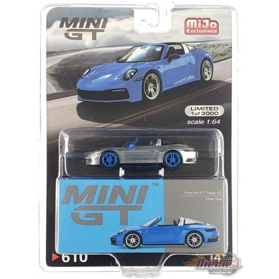 (CHASE) Porsche 911 Targa 4S Bleu Requin - Mini GT - 1:64 - MGT00610GR Passion Diecast