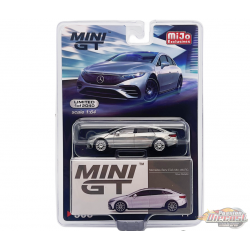 (CHASE) Mercedes-Benz EQS 580 4MATIC Argent high-tech métallisé - Mini GT - 1:64 - MGT00508GR Passion Diecast